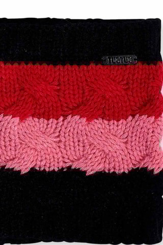 Bonnet à pompon et snood - Rose