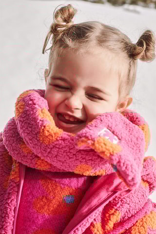 Fleece Aviator Muts met Oortjes en Sjaal - Roze