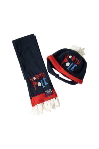 Bonnet et écharpe - Bleu marine