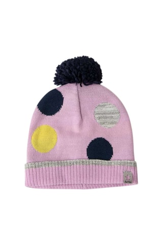 Bonnet à pompon et snood - Rose