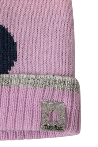 Bonnet à pompon et snood - Rose