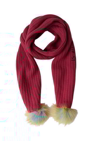 Bonnet à pompon et écharpe - Rose