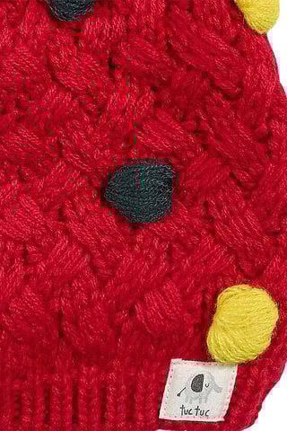 Muts met Pompon - Rood