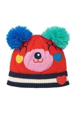 Muts met Pompons - Rood