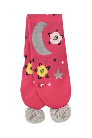 Echarpe à pompons - Rose