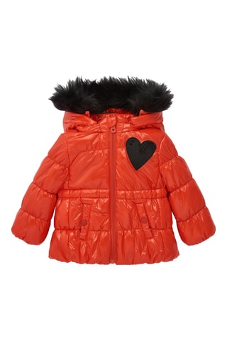 Parka met Capuchon - Rood en Zwart