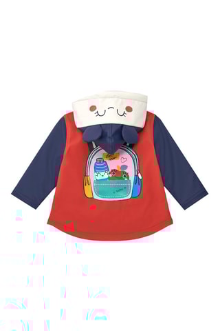 Regenjas met capuchon - Rood en Marineblauw