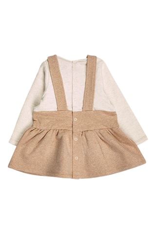 Jurk Trompe-l'œil - Lichtbruin