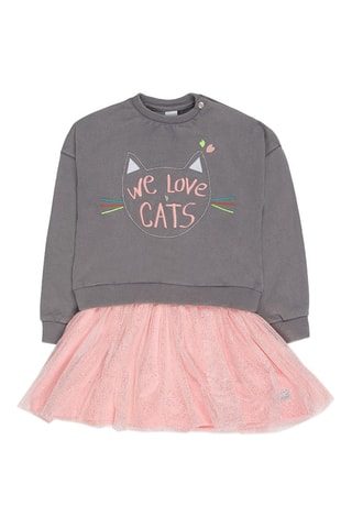 Robe trompe-l’œil - Gris et rose