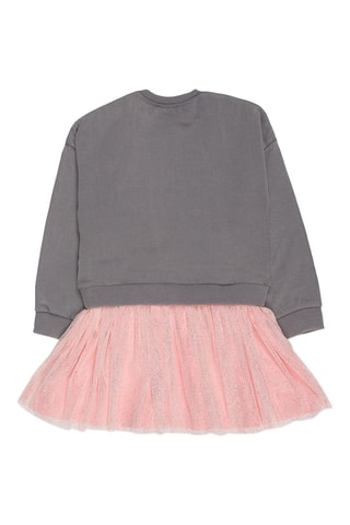 Robe trompe-l’œil - Gris et rose