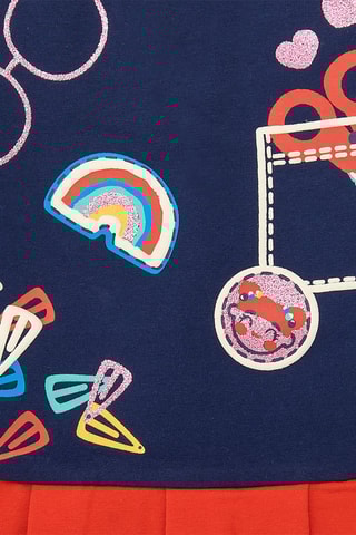 Fleece Jurk - Donkerblauw en Rood