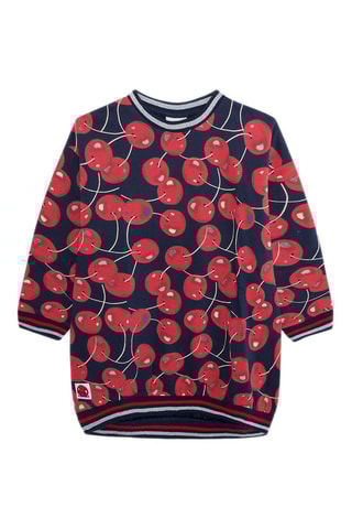 Sweaterjurk - Marineblauw en Rood