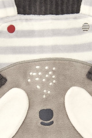 Jurk van 2 Materialen met Trompe-l’oeil Effect - Grijs