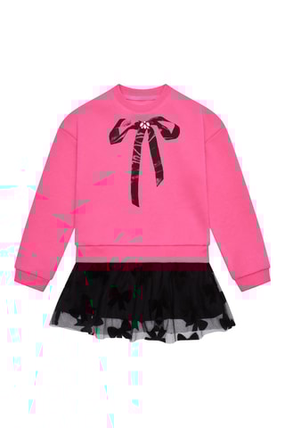 Jurk met Trompel'œil - Zwart en Roze