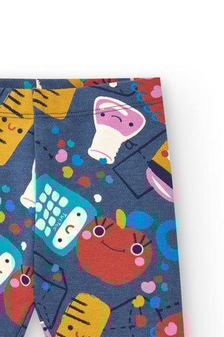 Legging polaire - Bleu et rouge brique