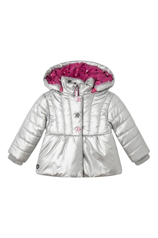 Gewatteerde Jas met Capuchon - Zilverkleurig