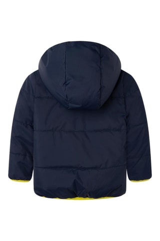 Dubbelzijdige gewatteerde jas met capuchon - Marineblauw