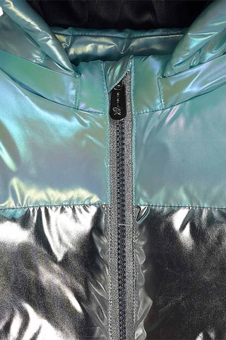 Gewatteerde Jas met Capuchon - Grijs en Hemelsblauw