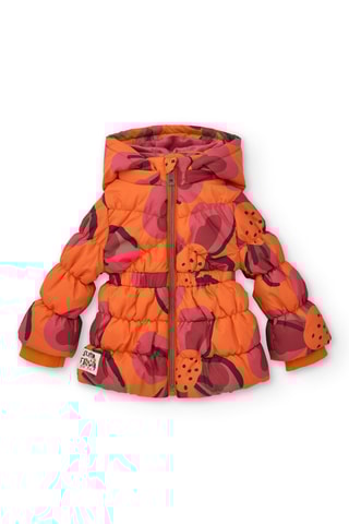 Gewatteerde Jas met Capuchon - Roze en Oranje