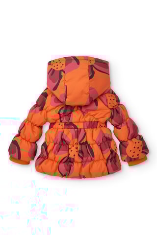 Gewatteerde Jas met Capuchon - Roze en Oranje