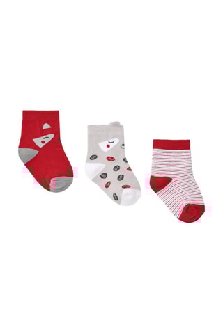3 paires de chaussettes - Rouge