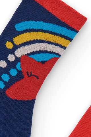 2 Paar Sokken - Blauw en rood