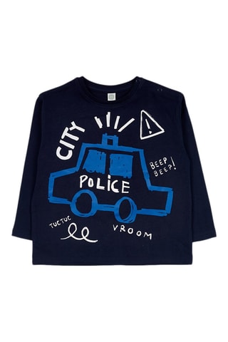 T-shirt Road To Adventure - Marineblauw