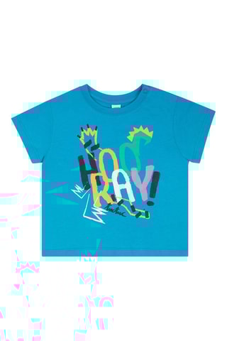 T-shirt Hip Hip Hooray! - Bleu cobalt