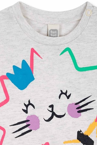 T-shirt Hip Hip Hooray! - Gemêleerd Lichtgrijs