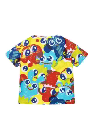 T-shirt Run Sing Jump - Kobaltblauw