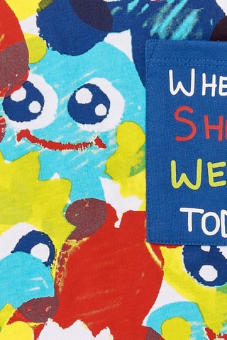 T-shirt Run Sing Jump - Kobaltblauw