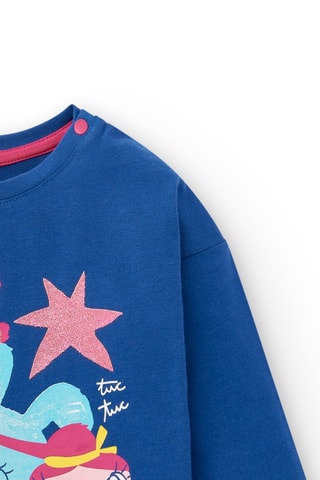 T-shirt Run Sing Jump - Bleu cobalt