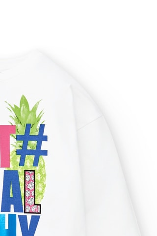 Geknoopt T-shirt Acid Bloom - Wit