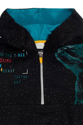 Sweat à capuche - Noir chiné