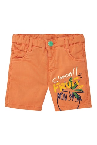 Spijkerbermuda - Oranje