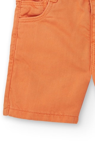 Spijkerbermuda - Oranje