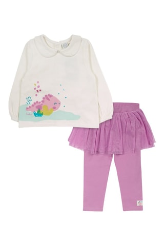 Top en Legging met Trompe-l’œil - Roze en Wit