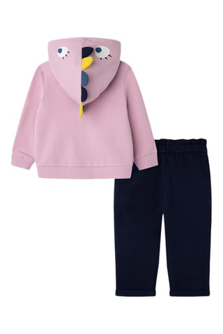 Sweater met Capuchon en Broek - Roze en Marineblauw