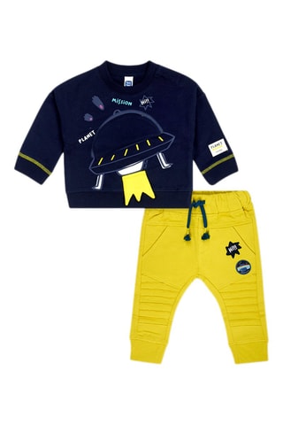 Sweater en Joggingbroek - Marineblauw en Geel