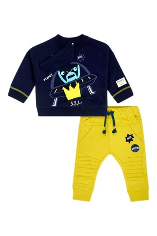 Sweater en Joggingbroek - Marineblauw en Geel