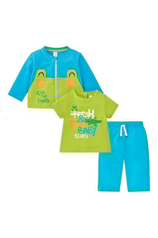 3-delige set Water Lilies - Blauw en groen