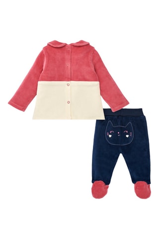 T-shirt en Broek - Marineblauw en Roze