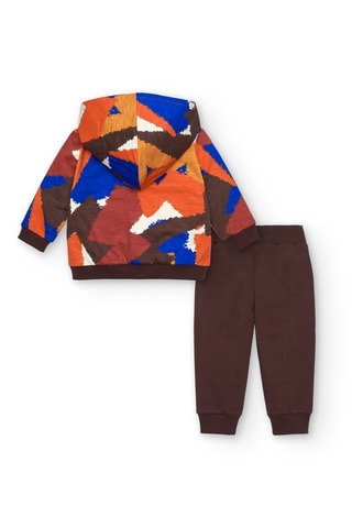 Sweater met Capuchon en Joggingbroek - Oranje en Donkerbruin