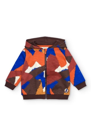 Sweater met Capuchon en Joggingbroek - Oranje en Donkerbruin