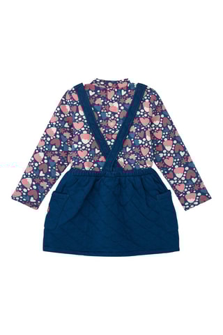 T-shirt et robe-salopette - Bleu et rose