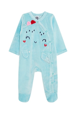 Velours Kruippakje - Turquoise