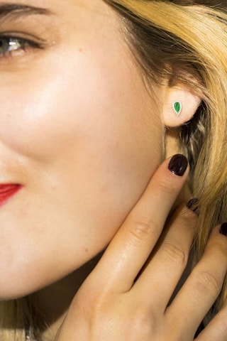 Oorbellen Sunbury  Witgoud, Diamanten en Smaragden