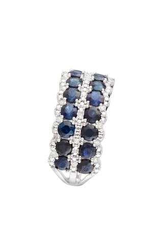 Anello Salma - Oro bianco, diamanti e zaffiri