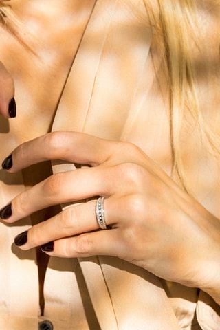 Anello Ces moments à nous - Oro bianco e diamanti