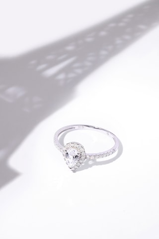 Anello Pescara - Oro bianco, diamanti e topazio